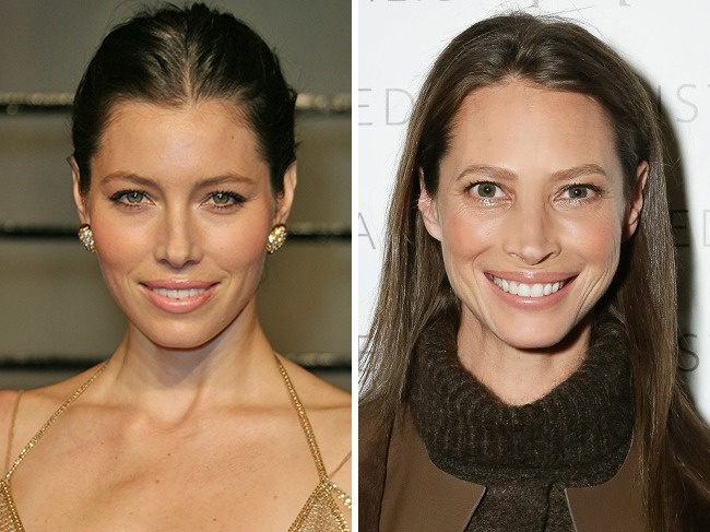 Jessica Biel ir Christy Turlington