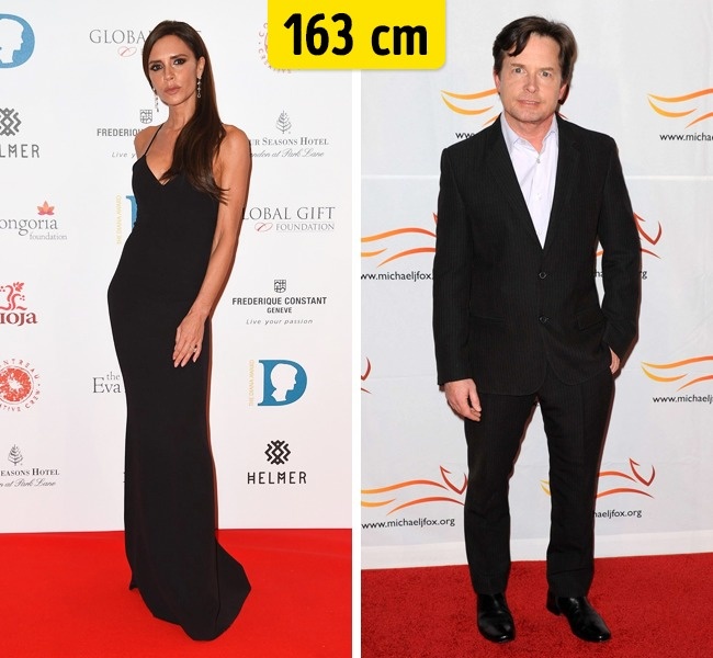 Victoria Beckham ir Michael J. Fox