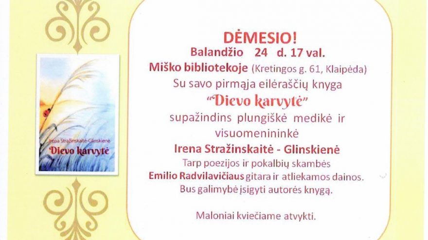 Šiltas ir jaukus susitikimas su poete Irena Stražinskaite-Glinskiene