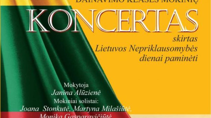 Koncertas, skirtas Lietuvos Nepriklausomybės dienai paminėti