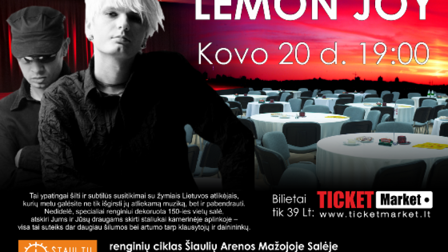 LEMON JOY &#8211; Raudoni Muzikiniai Vakarai Šiaulių arenoje!