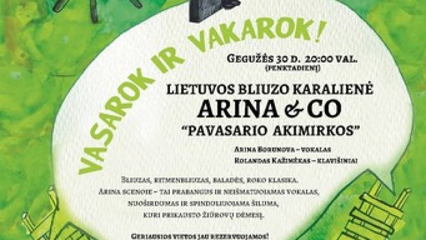 LIETUVOS BLIUZO KARALIENĖ ARINA &#038; CO  akustinis koncertas