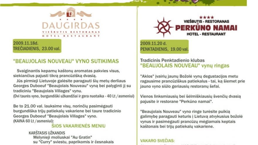 Beaujolais Nouveau naktis !