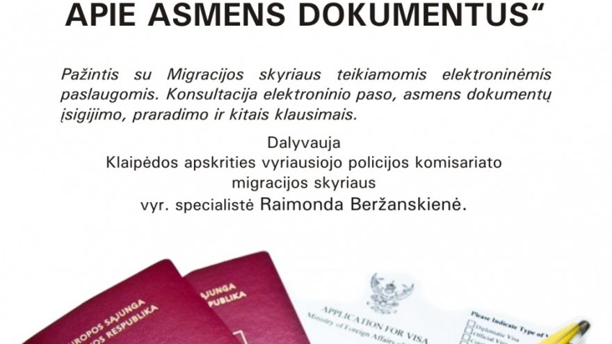 Paskaita „Žinau viską apie asmens dokumentus&#8221;