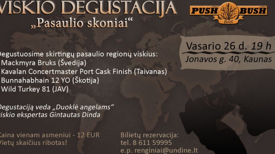 Viskio degustacija &#8220;Pasaulio skoniai&#8221;
