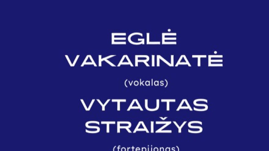 DŽIAZO NAKTIS: Eglė Vakarinaitė (vokalas) ir Vytautas Straižys (fortepijonas)