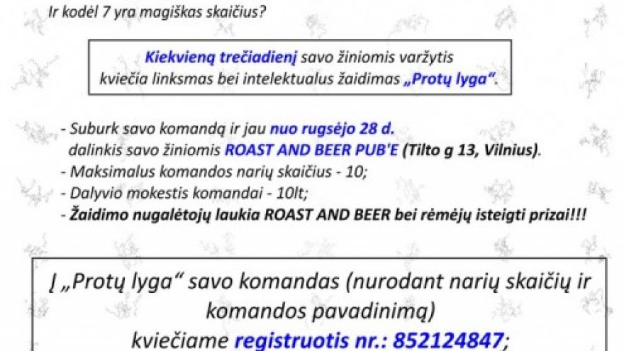 2011.10.26 Trečiadienis – Protų lyga