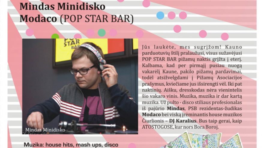 POP STAR PIŽAMŲ VAKARĖLIS
