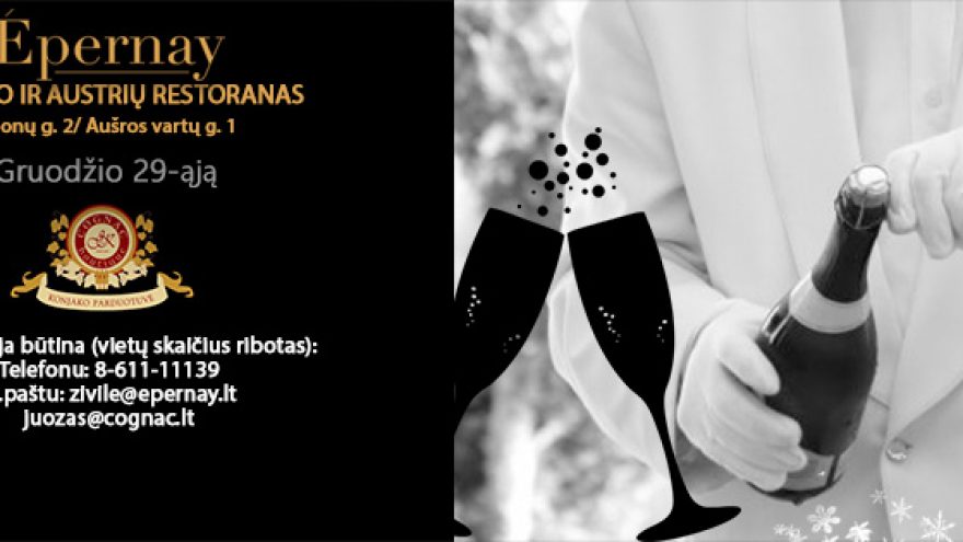 Šventinė šampano ir prancūziškų patiekalų degustacija