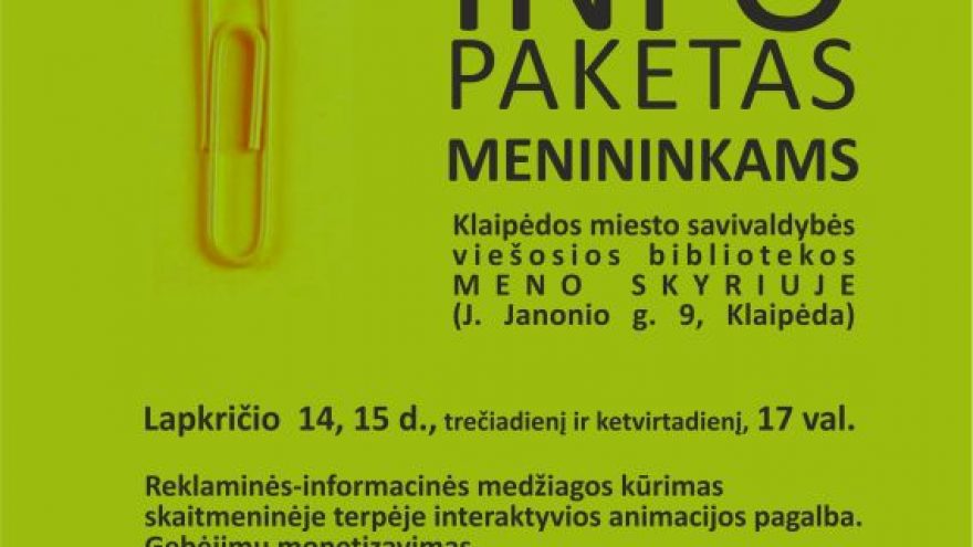 Reklaminės-informacinės medžiagos kūrimas skaitmeninėje terpėje interaktyvios animacijos pagalba