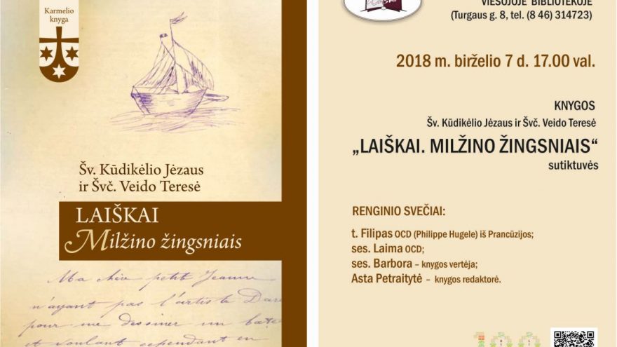 Knygos Šv. Kūdikėlio Jėzaus ir Švč. Veido Teresė „Laiškai. Milžino žingsniais“ sutiktuvės