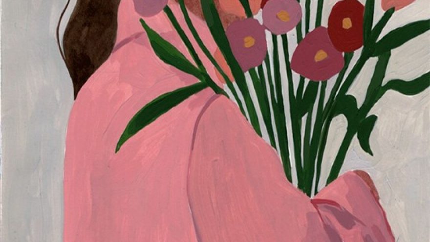 Tapybos vakaras: Mergina su gėlėmis