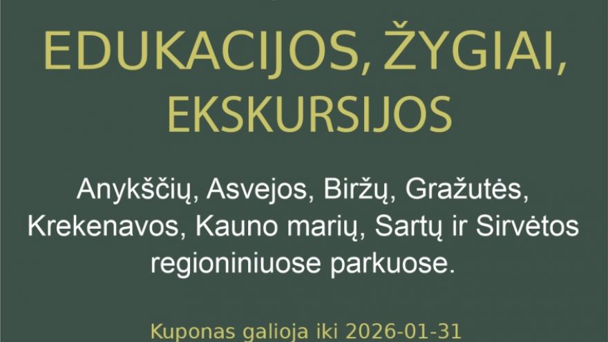 Dovanų kuponas – edukacijos, žygiai, ekskursijos