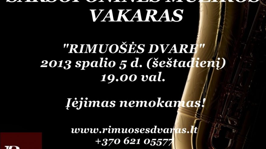 SAKSOFONO INSTRUMENTINĖS MUZIKOS VAKARAS