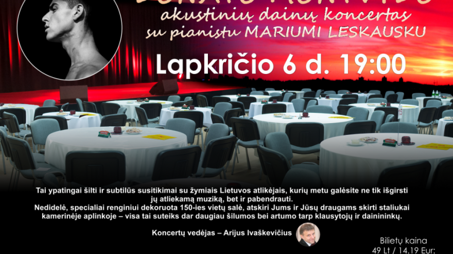 DONATO MONTVYDO AKUSTINIS KONCERTAS &#8220;TIK TAU VIENAI&#8221;