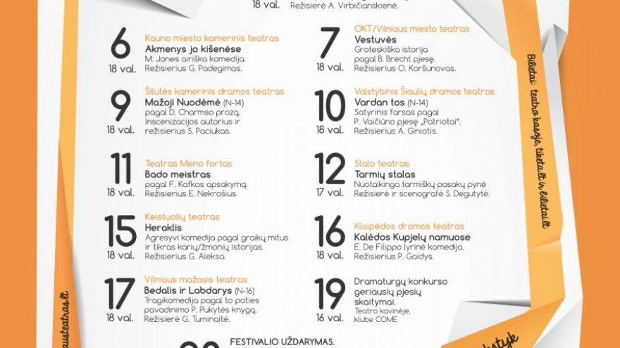 V-asis teatrų festivalis „Tegyvuoja komedija!”