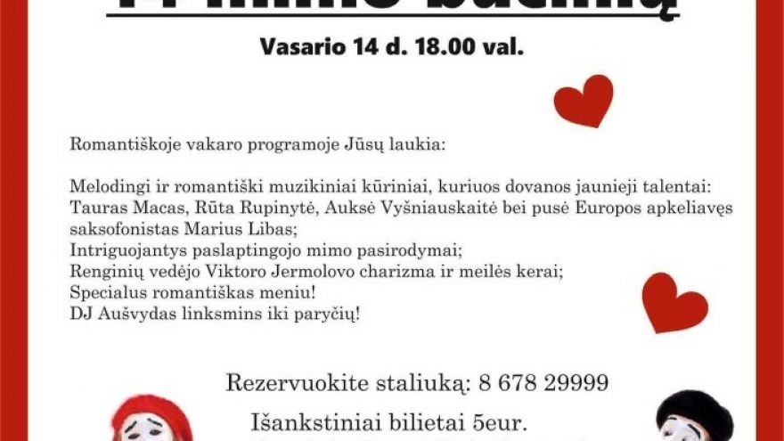 Romantiška vakaro programa restorane „Jach