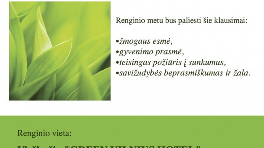 Paskaita “Gyvenimas yra prasmingas”