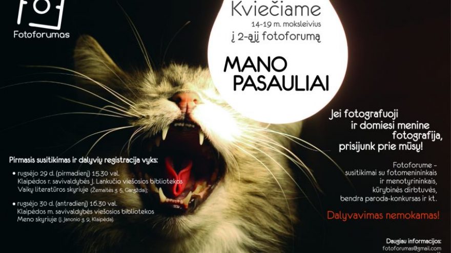 Fotoforumas moksleiviams &#8220;Mano pasauliai&#8221;