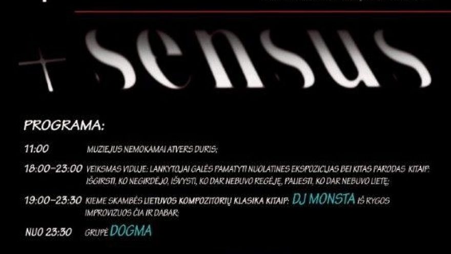 Muziejaus naktis +SENSUS/daugiau pojūčių