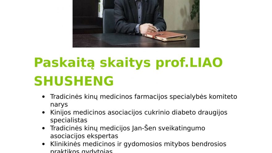 Paskaita apie rytų mediciną