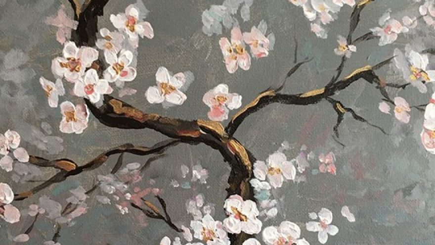 Tapybos vakaras: Sakuros šakelė