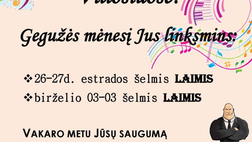 Gyvos  muzikos vakaras su estrados šelmiu Laimiu