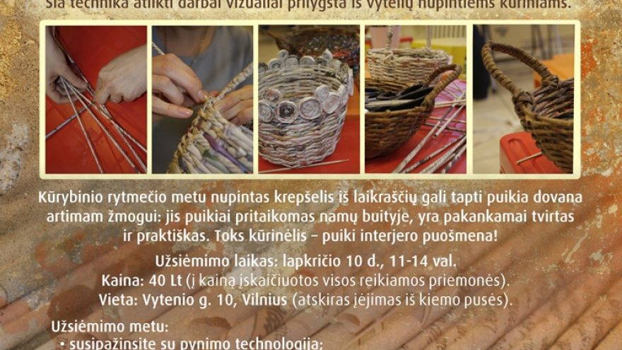 Kūrybinis sekmadienio rytmetis: Pynimas iš laikraščių.