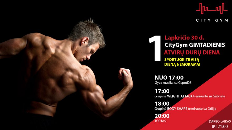 Sportuok nemokamai – CityGym 1-ių metų gimtadienis