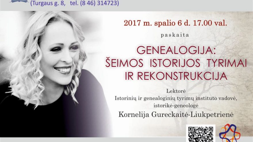 Paskaita „Genealogija: šeimos istorijos tyrimai ir rekonstrukcija“