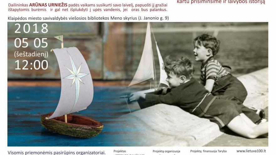 Kūrybinės dirbtuvėlės vaikams „Mano krašto burinis laivas“