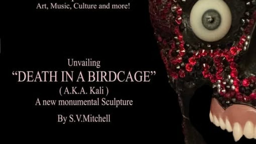 Skulptūros DEATH IN A BIRDCAGE pristatymas