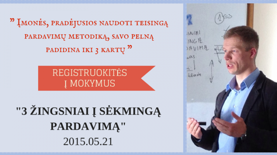 Mokymai “3 žingsniai į sėkmingą pardavimą”