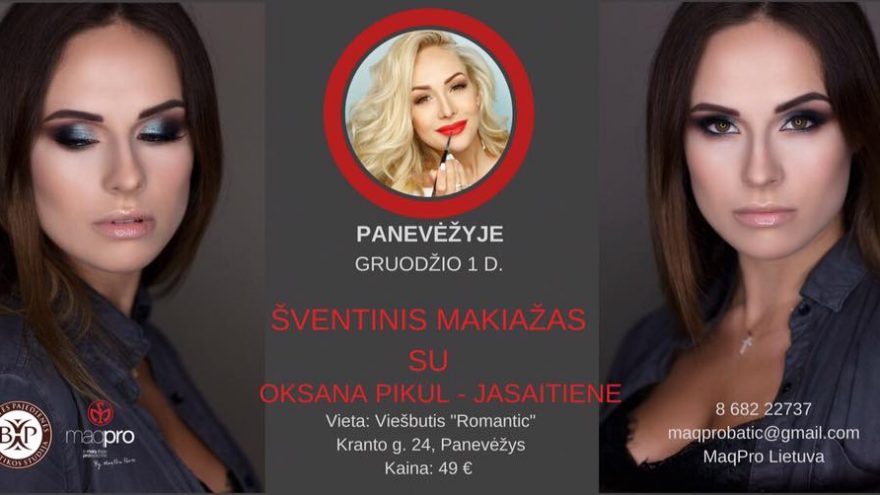 Šventinis makiažas su Oksana Pikul-Jasaitiene
