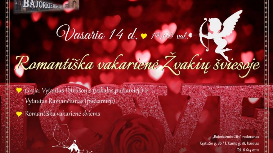 Vakarienė žvakių šviesoje – Bajorkiemis city restorane!