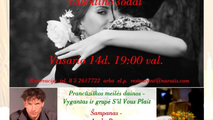 Vakaras prancūziška dvasia ‘Valentino sodai’