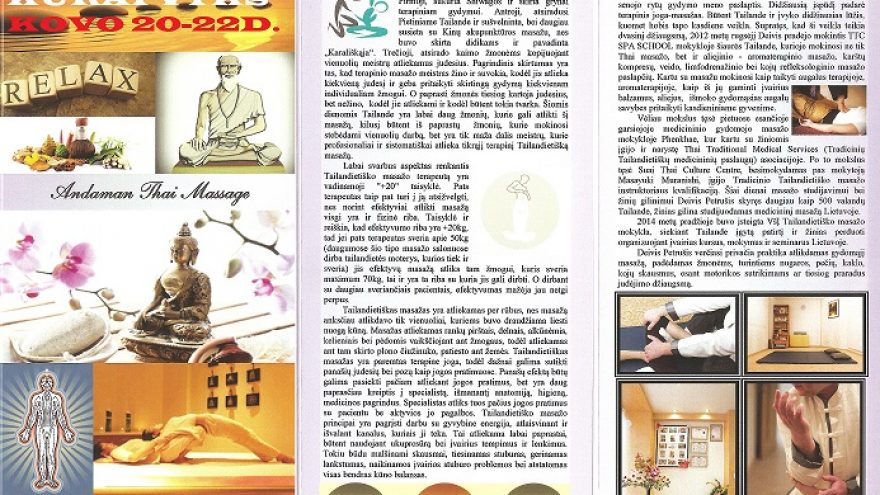 Tailandietiško masažo I lygio kursai Kaune