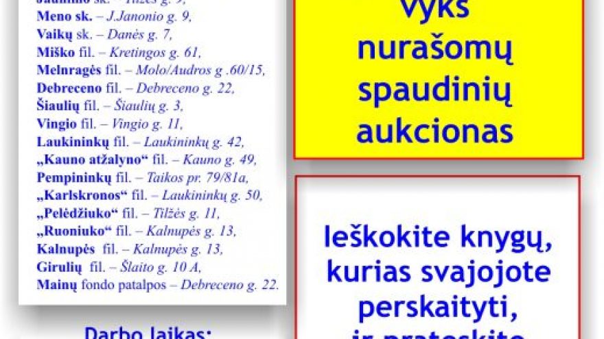 Nepraleiskite knygų išpardavimo!