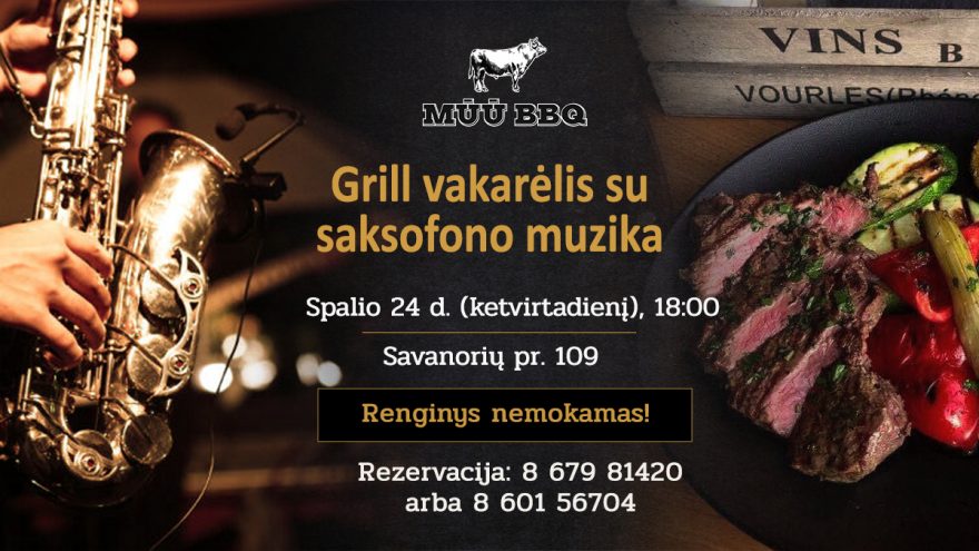 Grill vakarėlis su saksofono muzika | 20% nuolaida šonkauliukams | MŪŪ BBQ