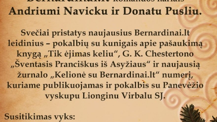 Susitikimas bei knygų pristatymas