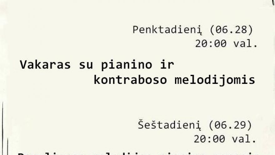 Džiazo improvizacijos pianino ir kontraboso garsais