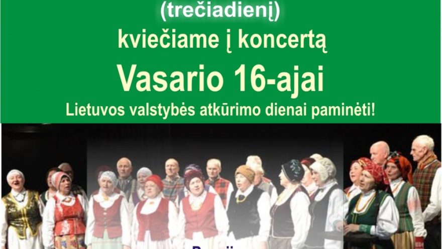 Koncertas Vasario 16-ajai paminėti