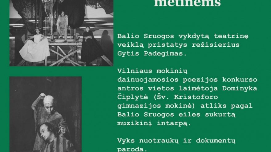 Vakaras, skirtas Balio Sruogos gimimo metinėms paminėti