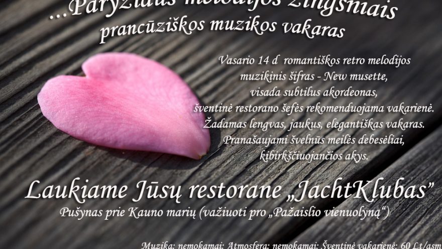 Paryžiaus melodijos žingsniais vasario 14 d.
