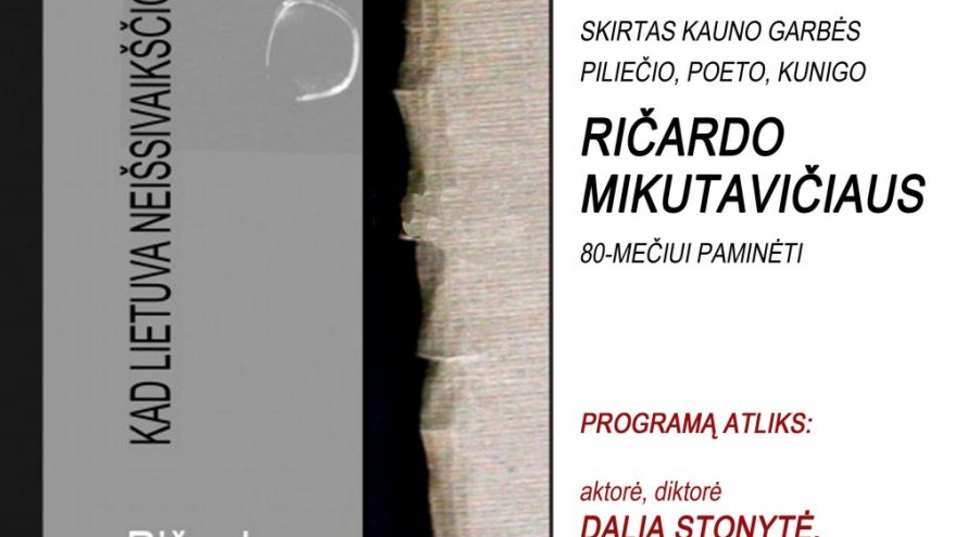 Žodžio ir muzikos vakaras Anykščiuose!