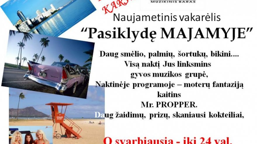 Naujametinis vakarėlis ‘Pasikydę Majamyje’